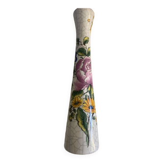 Vase ancien conique effet craquelé