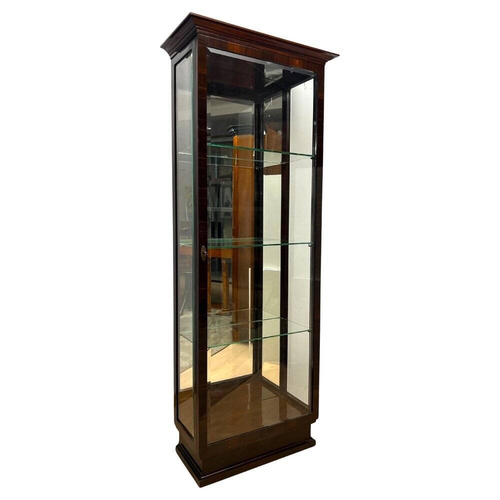 Art Deco Display Cabinet in Glass & Macassar Veneer, France, 1930