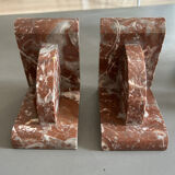 Pair of art deco marble book ends