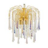 Lustre en verre de Murano et laiton Waterfall, Italie, années 1970