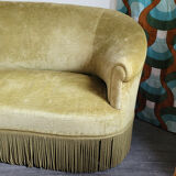 Old olive green toad bench