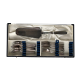 Set of 12 silver metal dessert forks