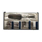 Set of 12 silver metal dessert forks