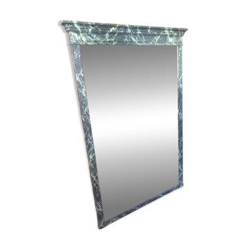 Grand miroir - trumeau avec cadre en bois imitation marbre - XXè