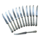 Set of 12 silver-plated metal knives with steel blades from the early 20th century
