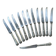 Set of 12 silver-plated metal knives with steel blades from the early 20th century