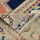 2x10 Faded Pink & Navy Blue Persian Runner Rug, 71x294Cm