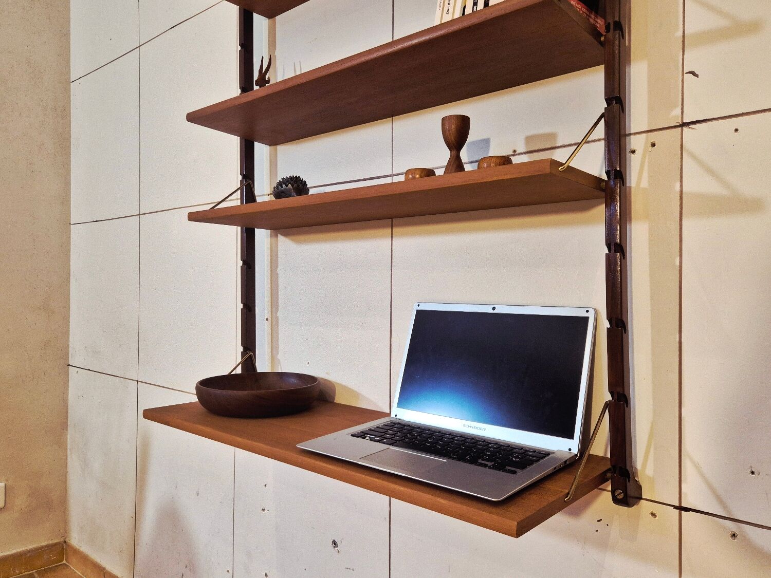Teak wall shelves, Vintage Scandinavian 1960s