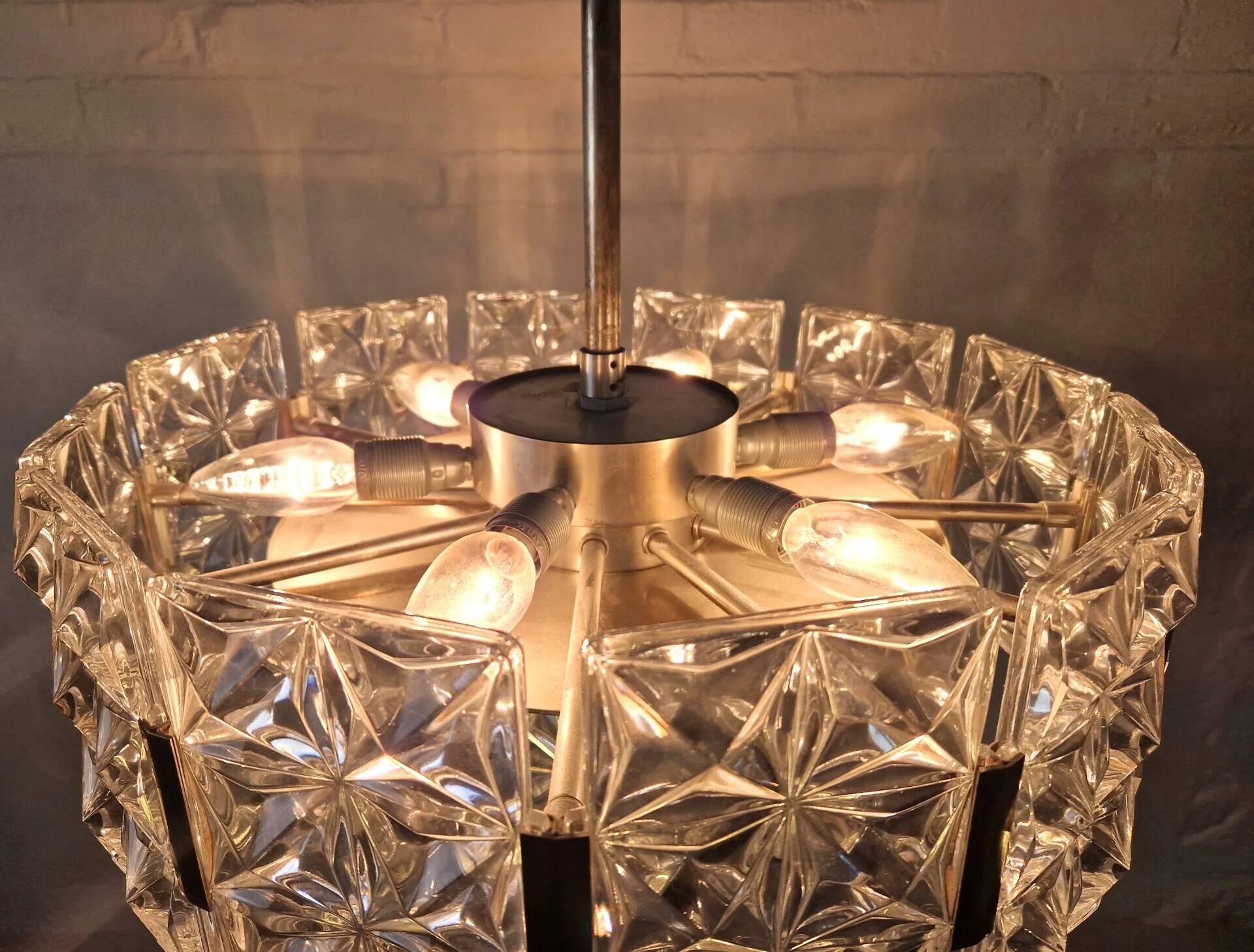 Vintage Hillebrand crystal chandelier, 1960s