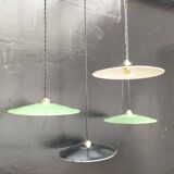 4 enameled sheet metal pendants