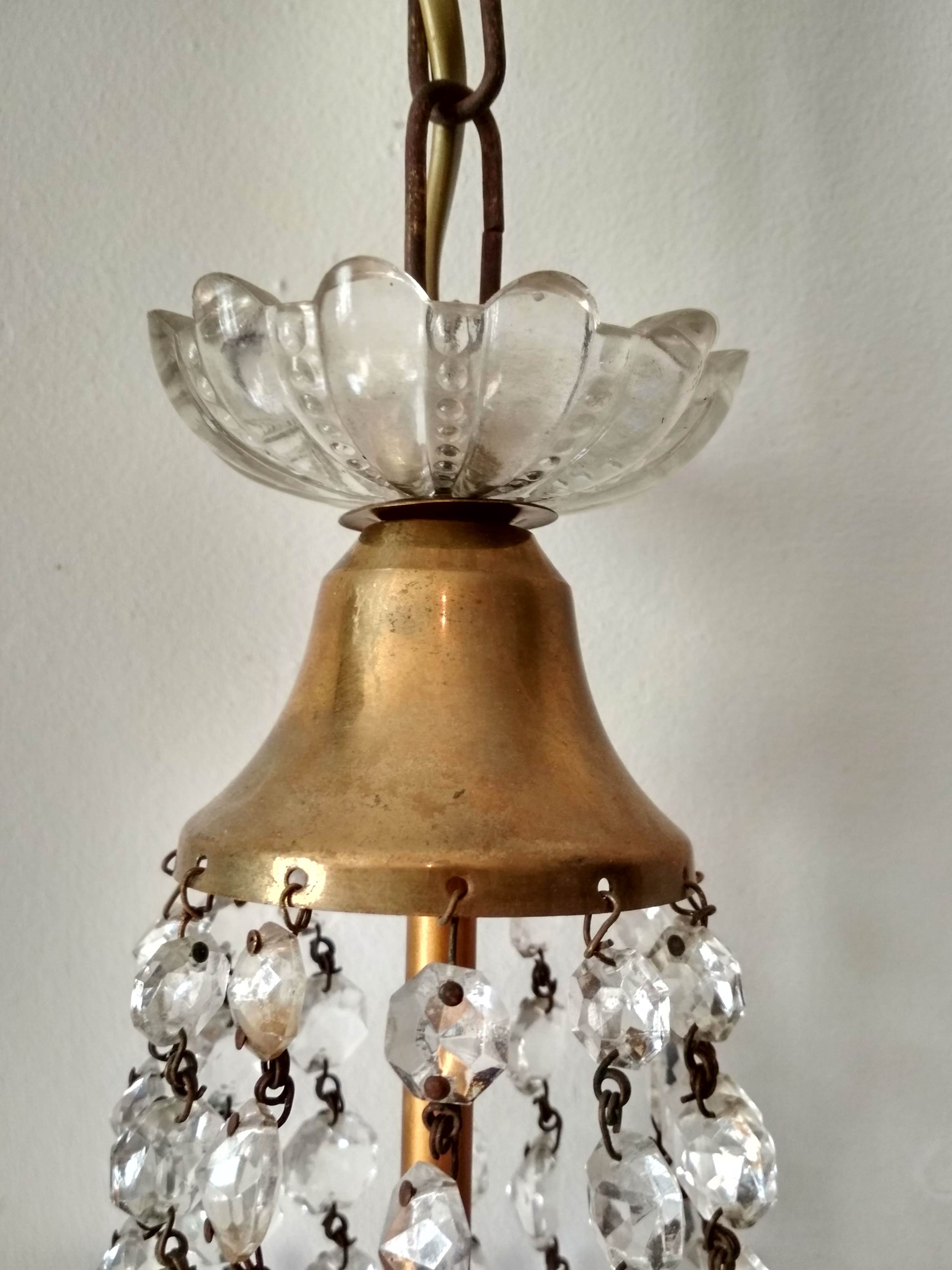 Cut glass stamped chandelier