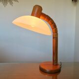 Scandinavian articulated lamp in pine and plastic 1970