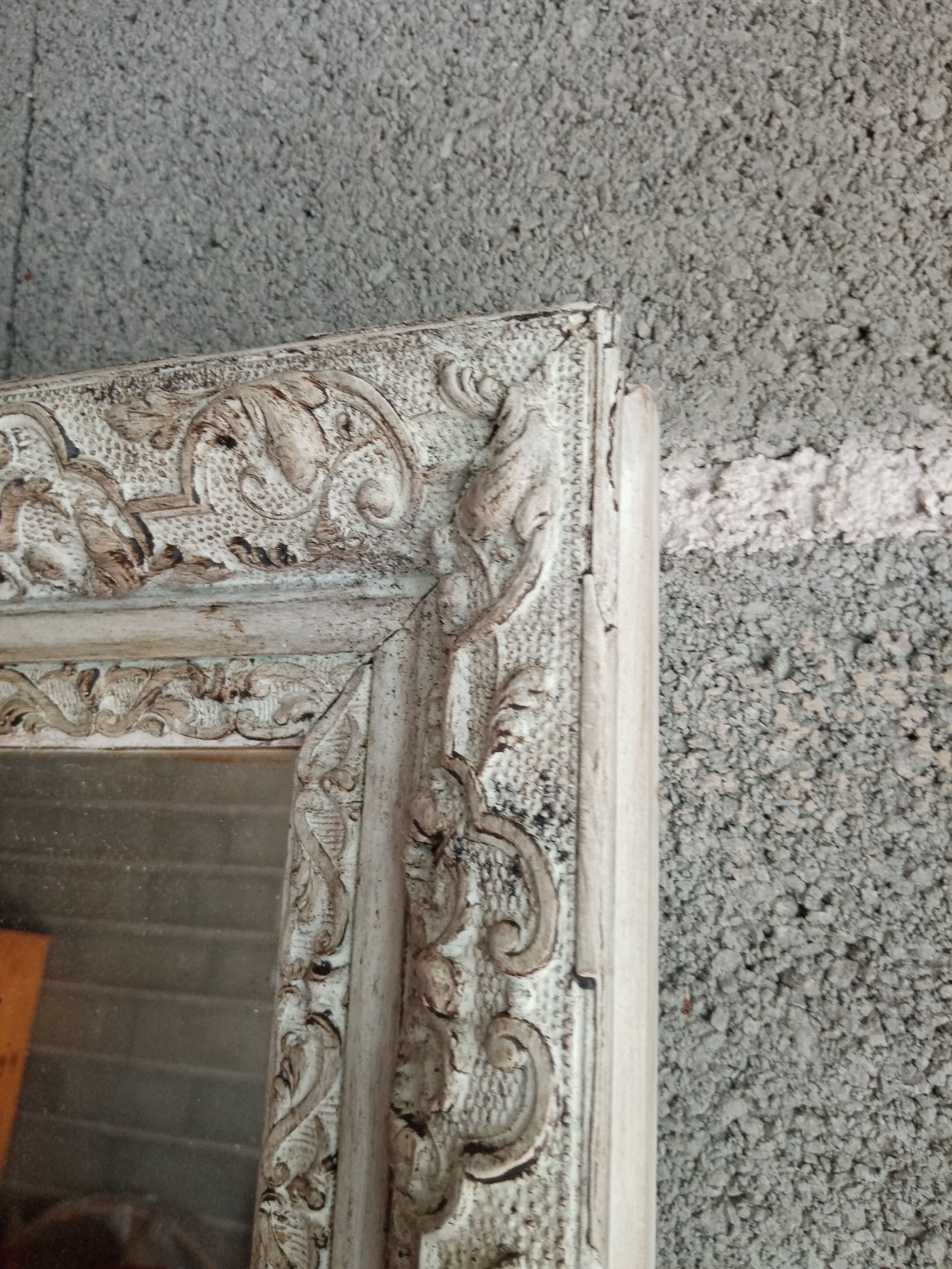 Old patinated mirror 86 X 62 cm