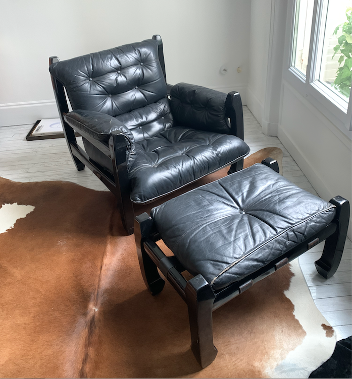 Armchair and footrest by Luciano Frigerio 1960