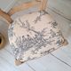 Country chair in blue toile de Jouy