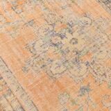 7x10 Vintage Peach Beige Large Area Turkish Vintage Rug, 195x313Cm