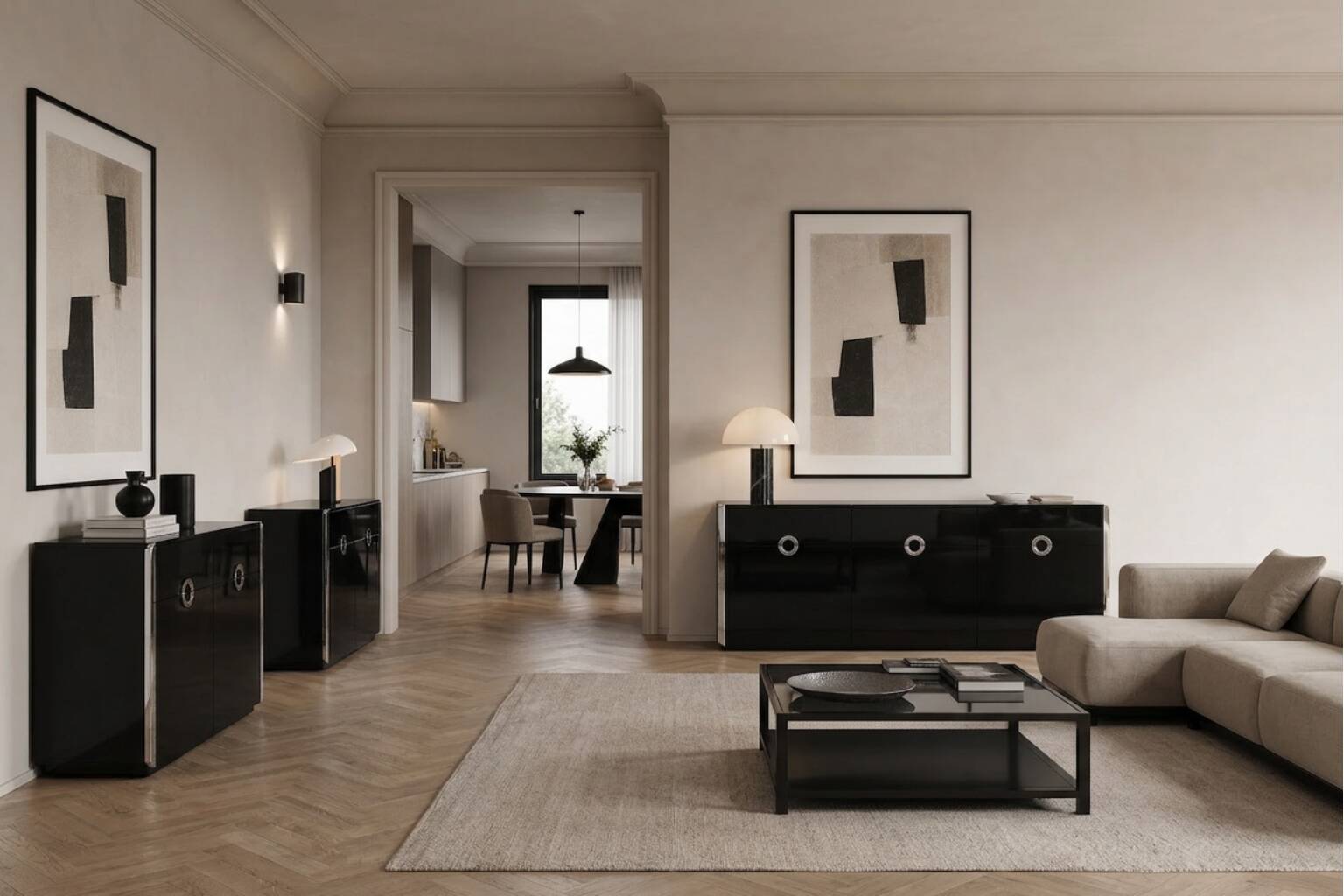 lotto di 3 Credenze "Alveo" di Willy Rizzo per Mario Sabot – Design Anni '7