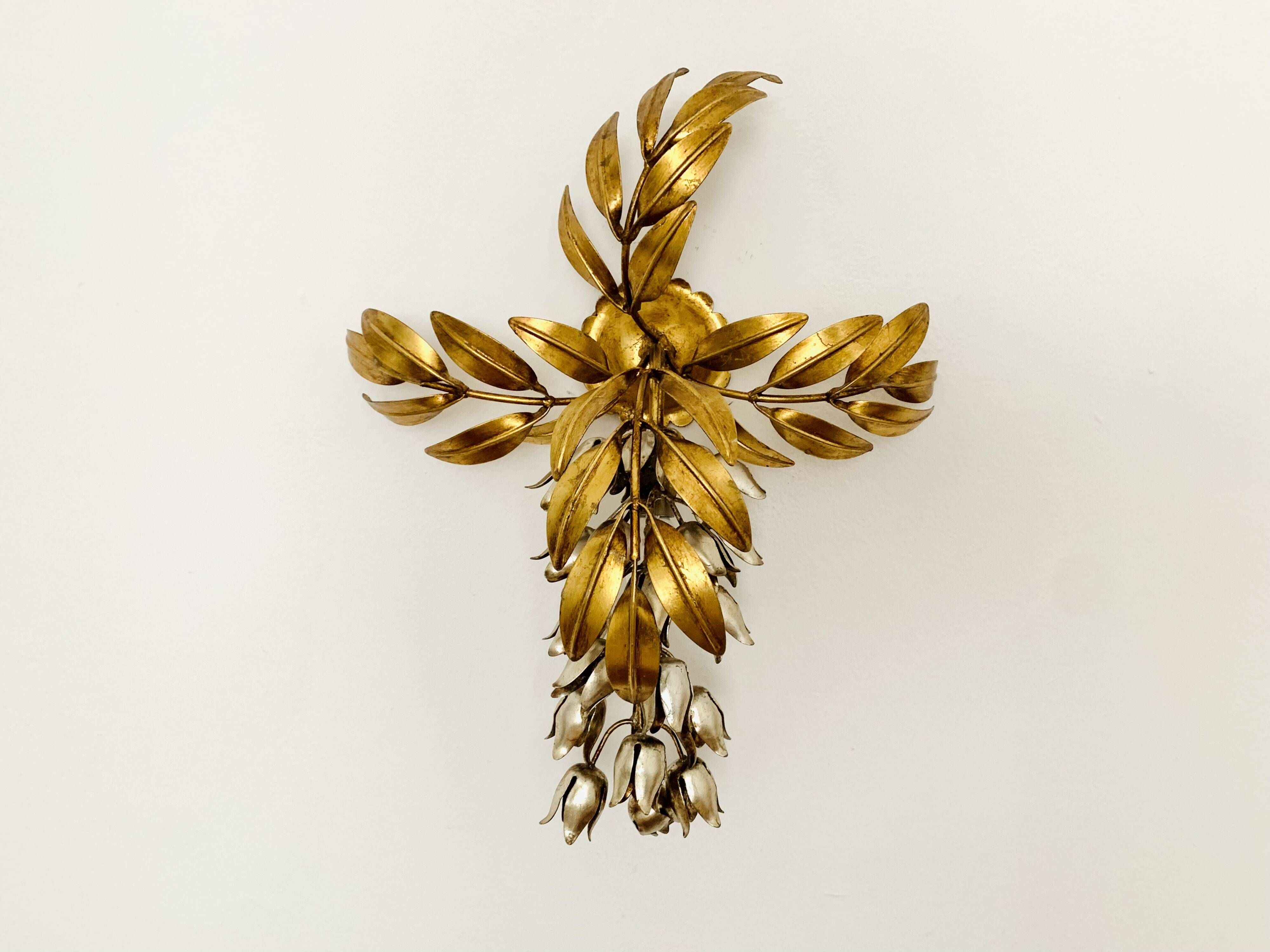 Set of 2 Amazing Italian Hollywood Regency Gilded Wall Lamps by Hans Kögl
