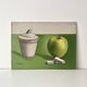 Tableau nature morte "la pomme et le sucrier" signé Yves Millecam vintage