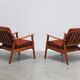 Danish pair of easy chairs in oak by Niels Koefoed, 1960s