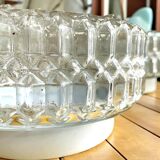 Pair round glass flush mount wall sconces