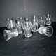 Baccarat set of 12 Art Deco cut crystal liqueur glasses star cave cabaret
