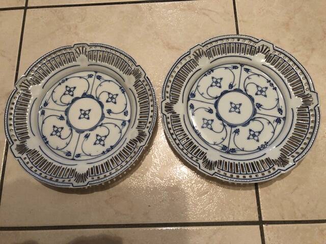 2 assiettes à dessert Schwarzenhammer bleu