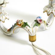 Beautiful hand-painted Mid Century porcelain wall lamp