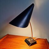 Chrome and black lacquered metal desk lamp, design by Josef Hurka, Napako, 1950.