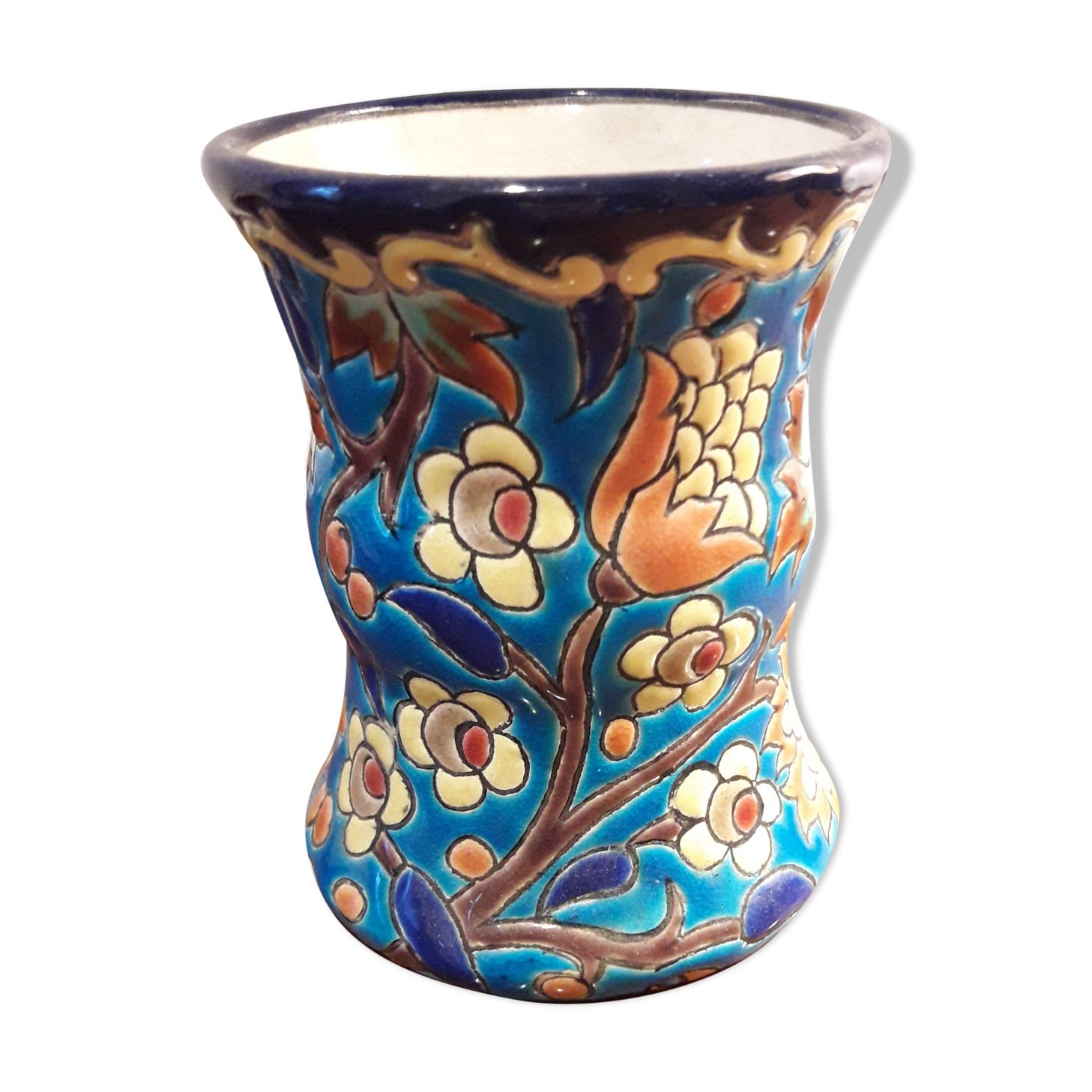 Longwy enamels vase