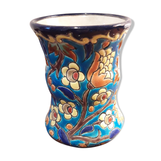 Longwy enamels vase
