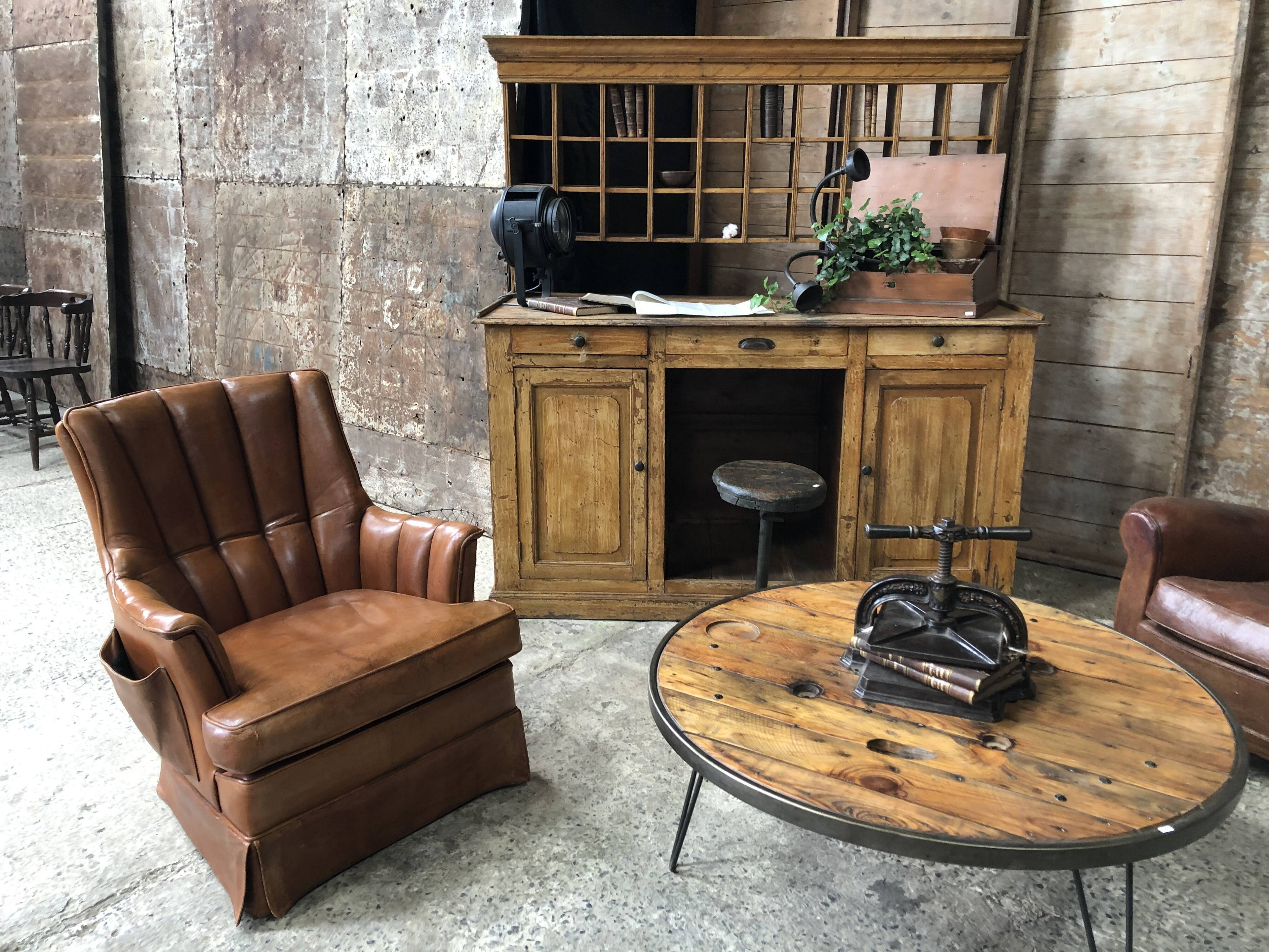Leather club armchair