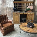 Leather club armchair