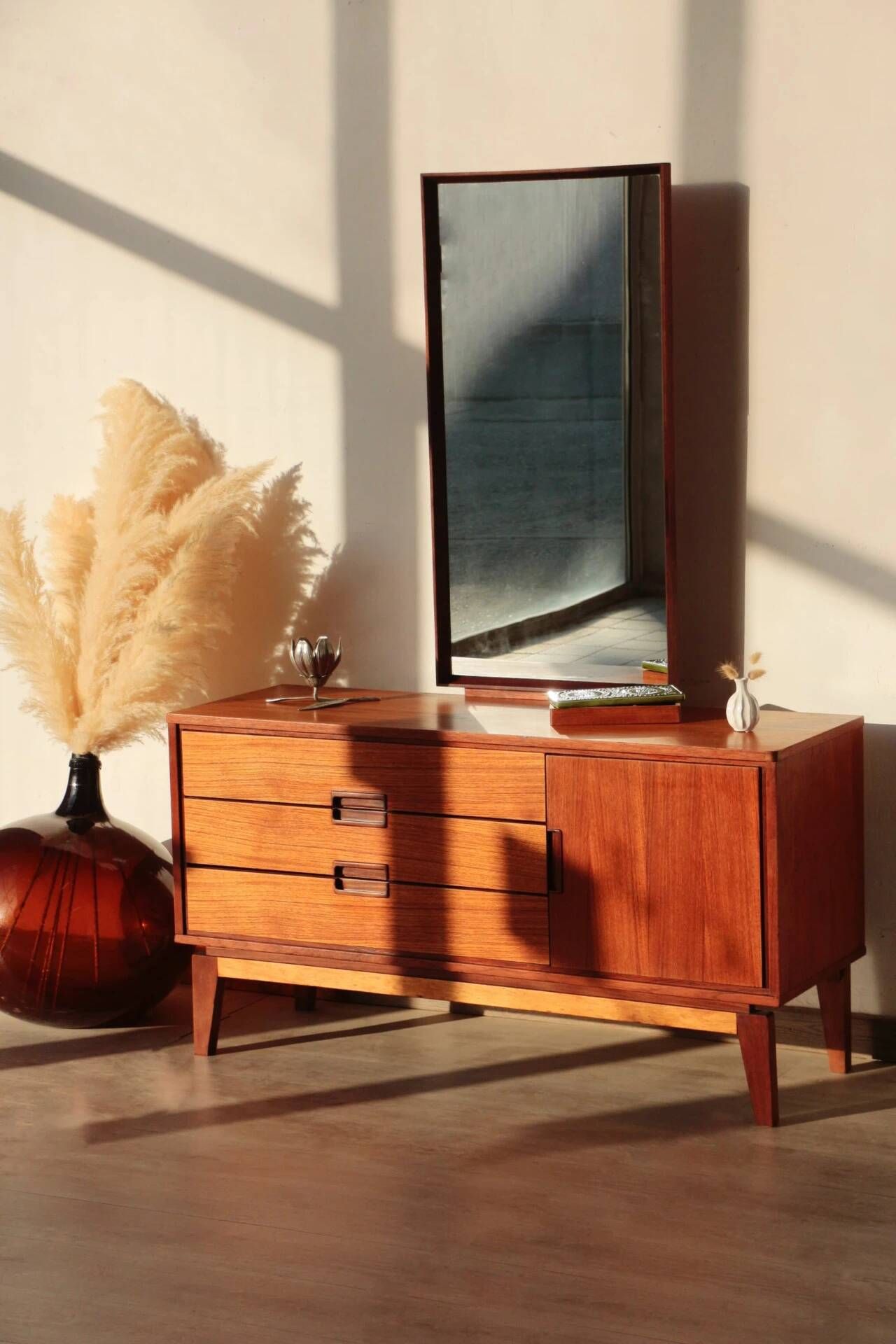 Restored vintage teak hairdresser from the 1960s.