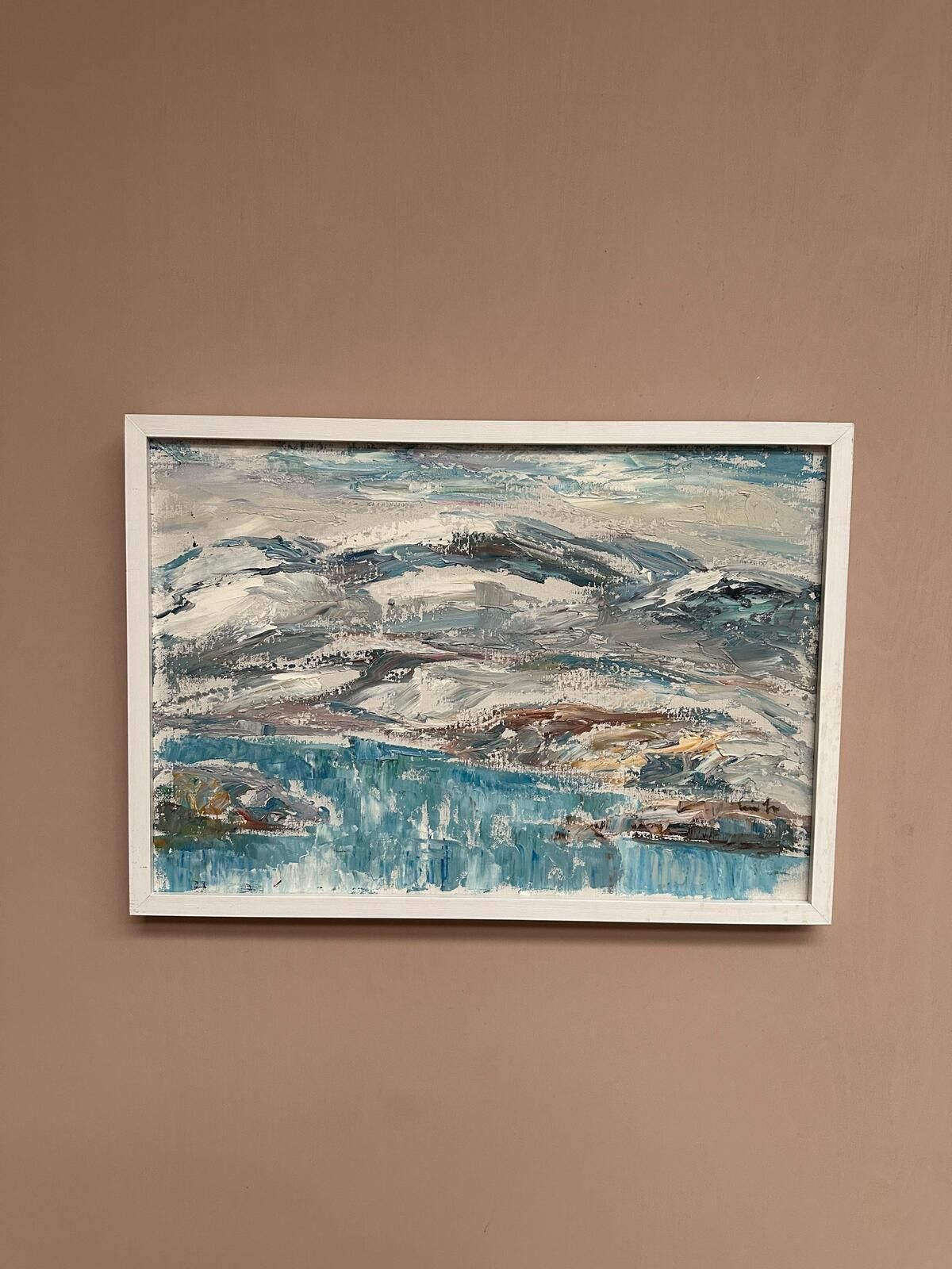 Huile sur toile originale – « Paysage » par Erik Lo – Signé – Vintage