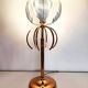 Lampe italienne en métal cuivré et verre cristal, style Hollywood Regency