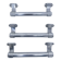three long aluminum shop handles from the mid-20th century