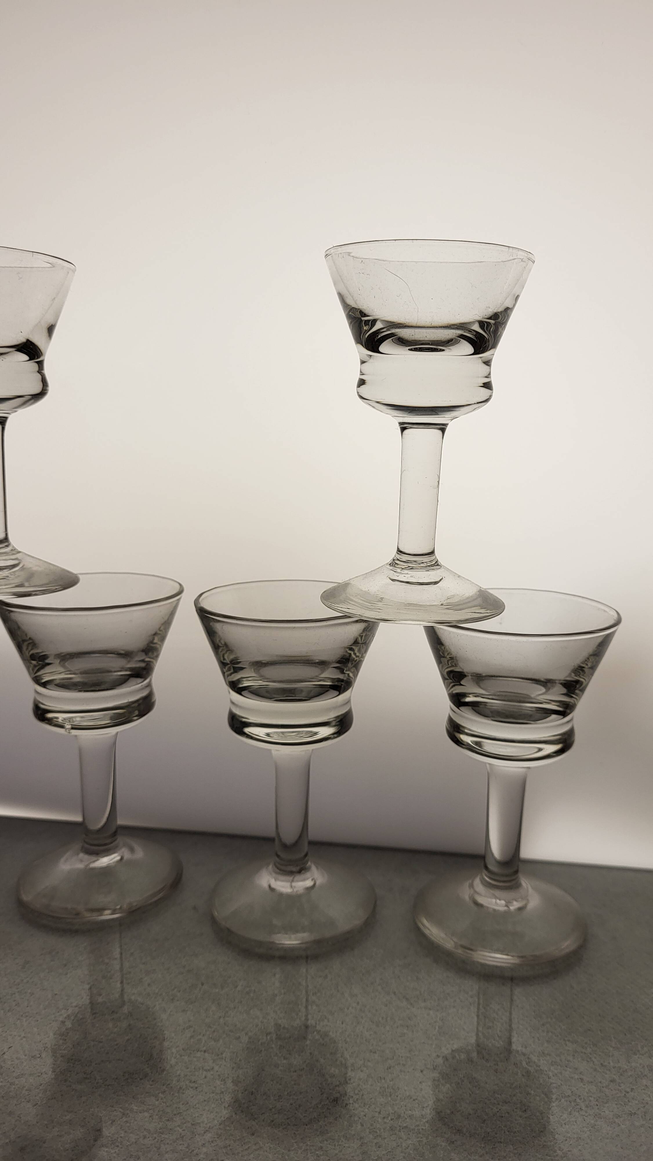 6 bistro liqueur glasses 1920s-30s