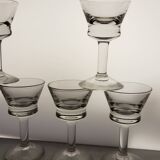 6 bistro liqueur glasses 1920s-30s