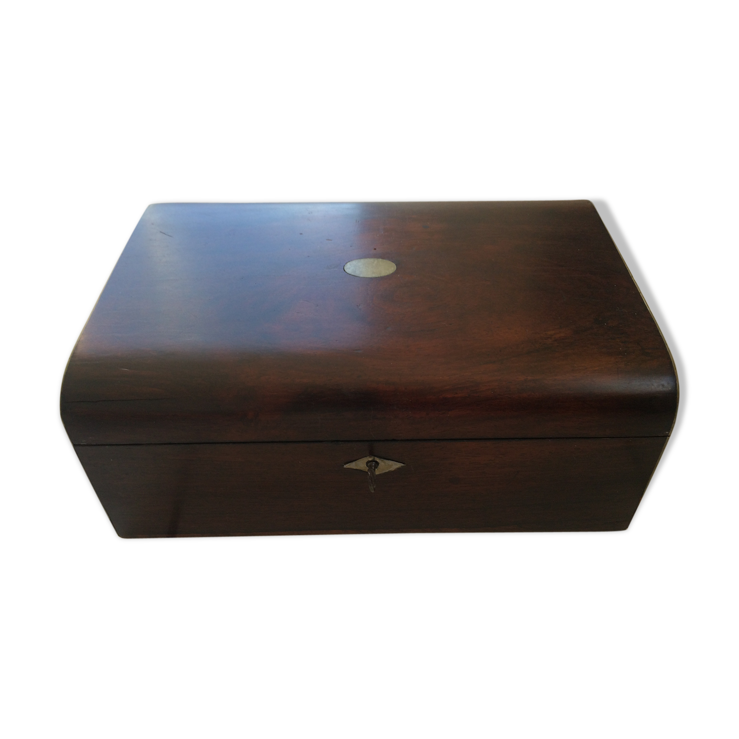 Large old cabinet in mahogany. Interior blonde wood.