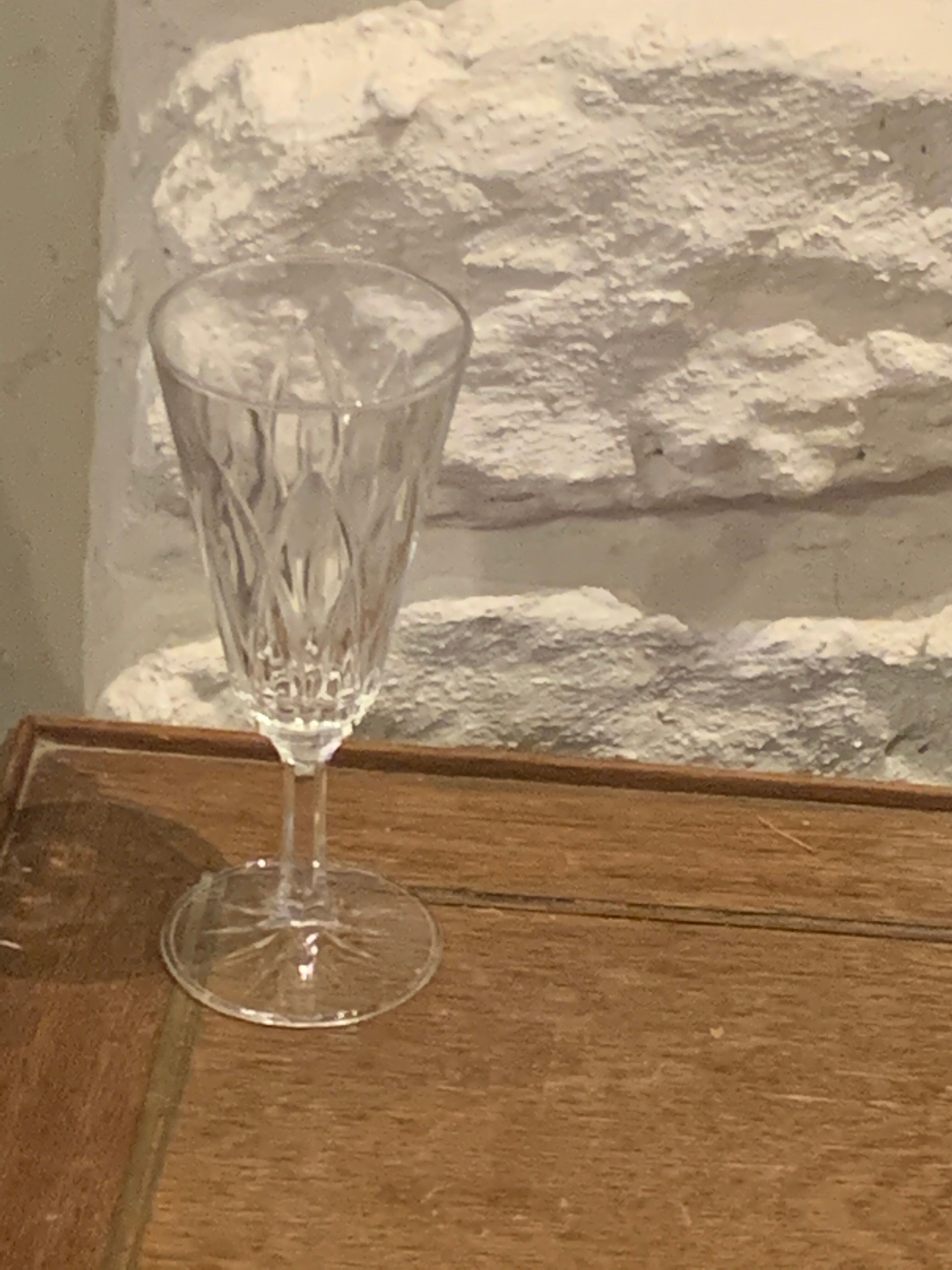 6 vintage champagne flutes patterned leaves or petals