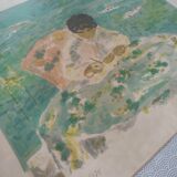 The novelist original hand-signed lithograph Gaston Sébire
