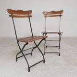 Lot de 2 chaises pliantes, chaises de jardin, années 1930