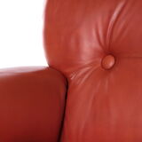 Bold Italian Lounge chair set made of leather, 1970