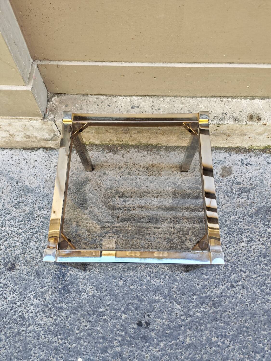 Table basse chromé vintage 1970