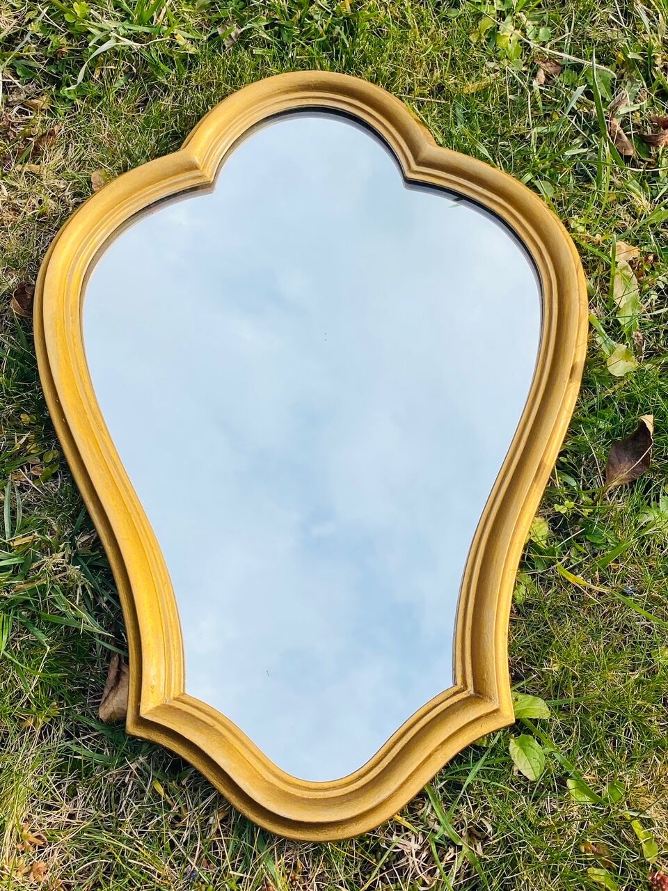 Miroir ancien en bois doré 52x35cm