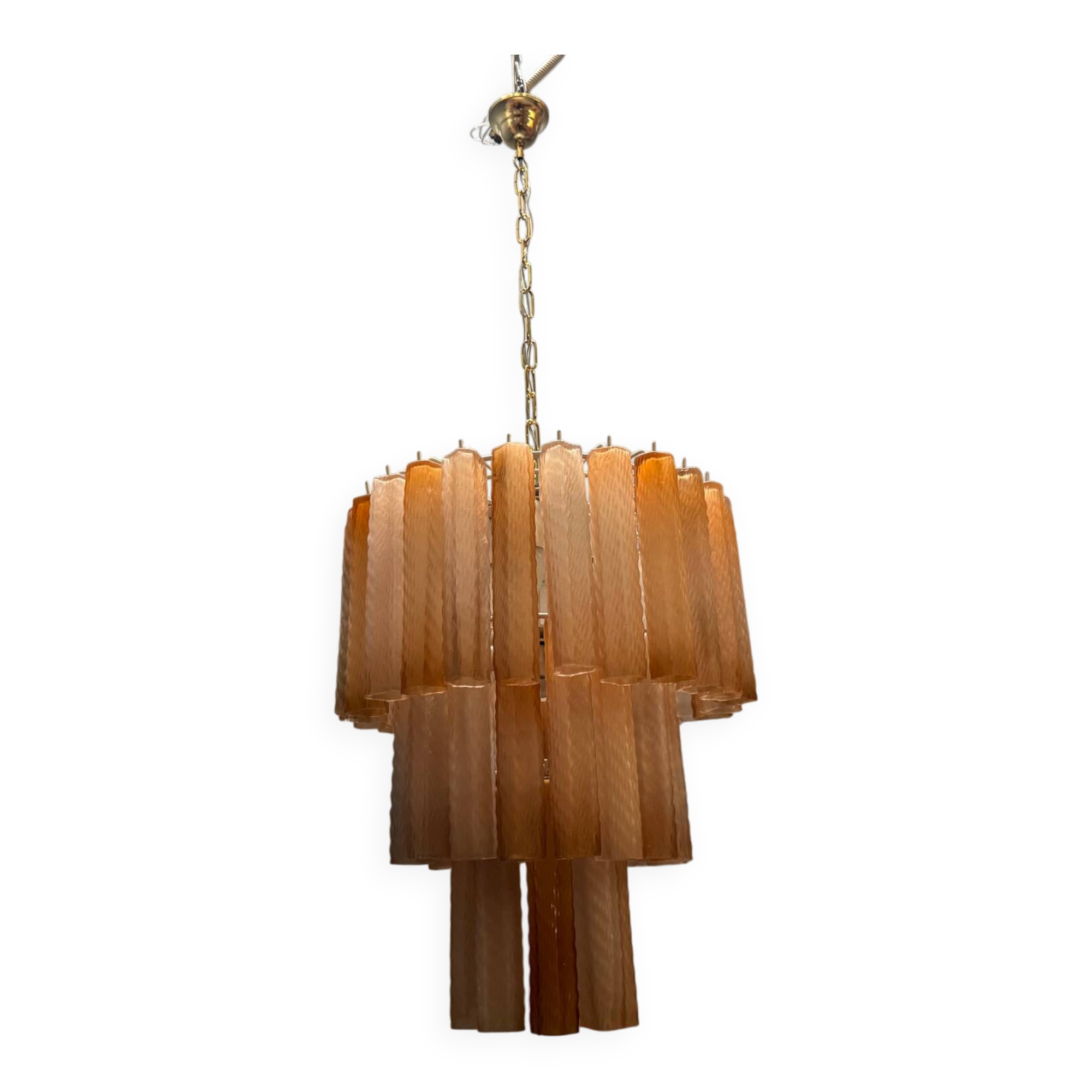 Murano Glass Tube Chandelier, Italy, 1970s