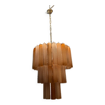 Lustre tubulaire en verre de Murano, Italie, années 1970