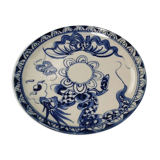 Plat de service bleu blanc chinois ancien