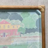 Vintage fiberglass and rattan tray - Sylvie Hétreau - Camaïeu - Alpac